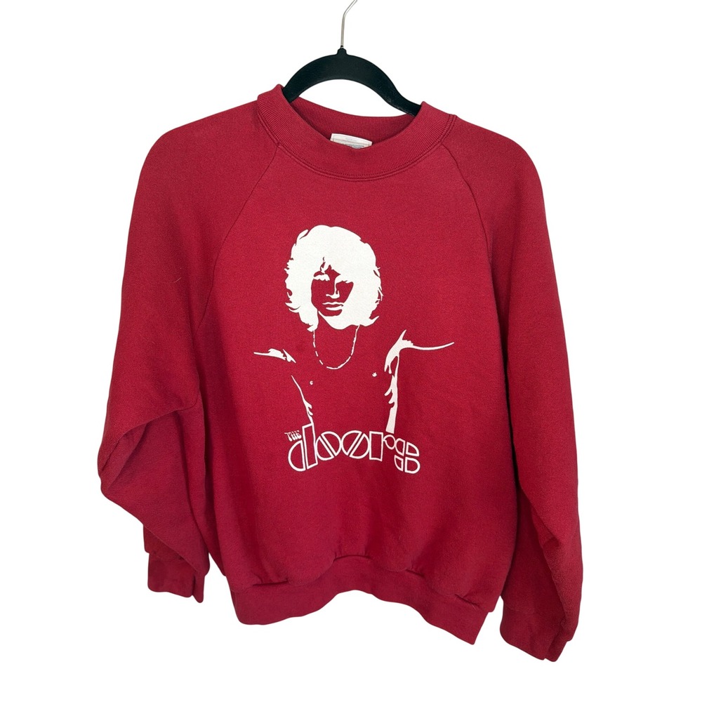 Vintage 90's The Doors Jim Morrison Fruit of the Loom Red Sweatshirt Mens XL